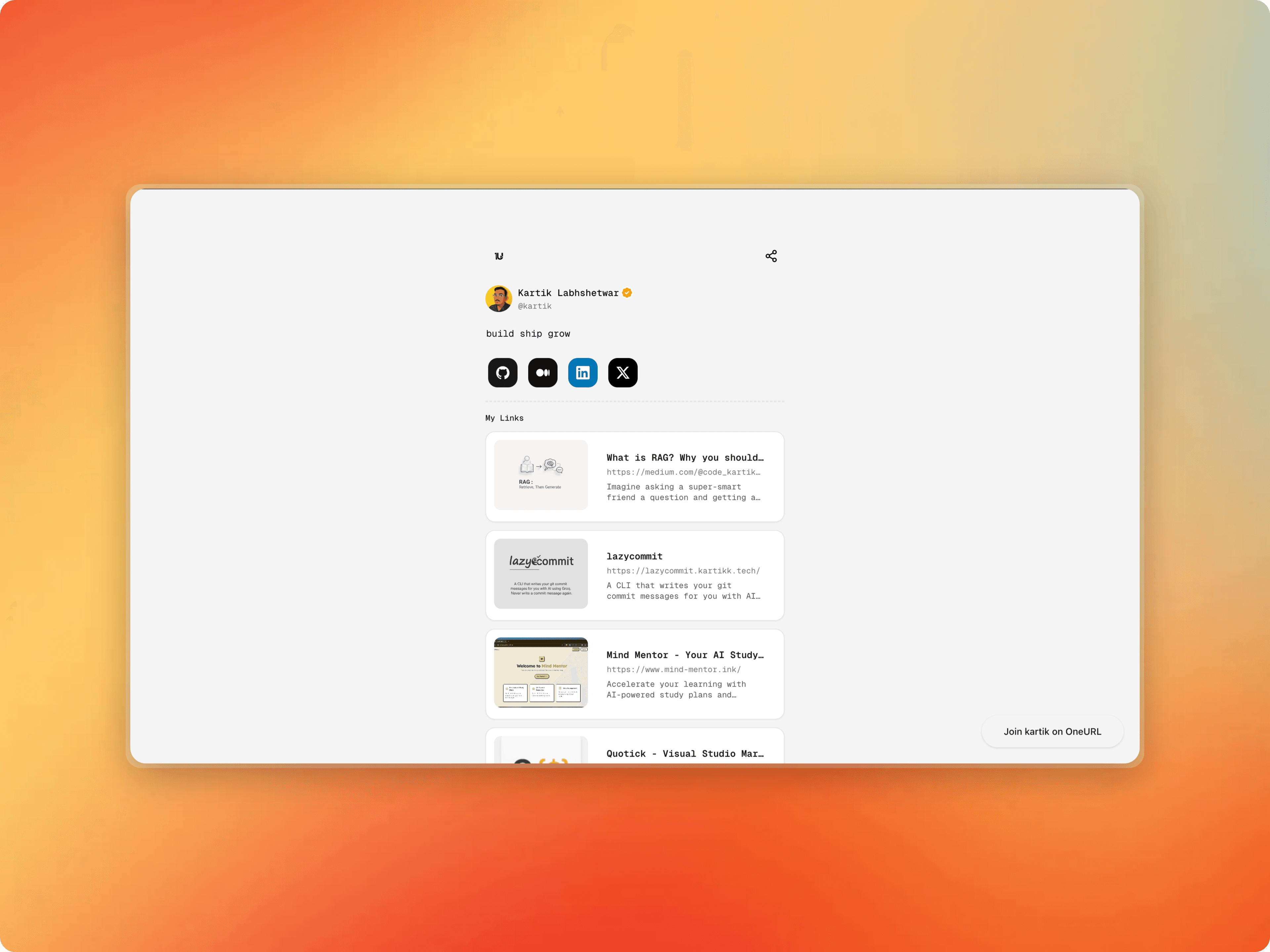 OneURL project cover