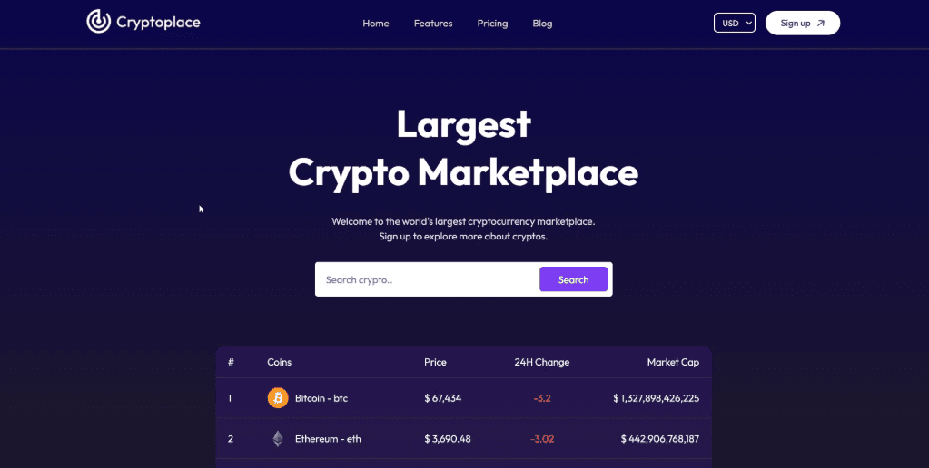 CryptoPlace project cover
