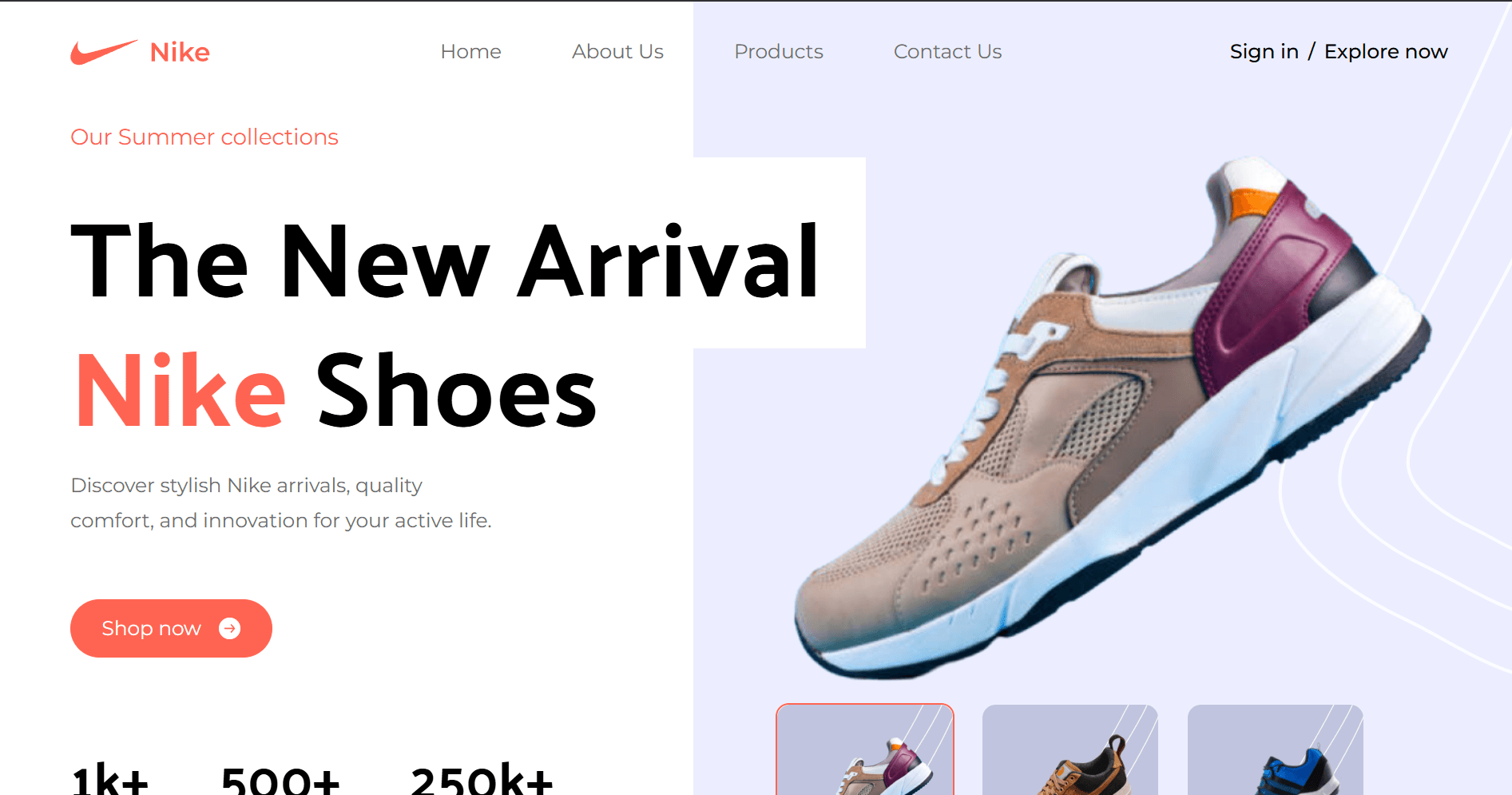Nike Landing Page project cover
